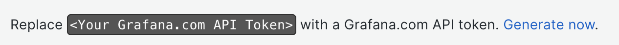 Picture of Generate now link to create API token