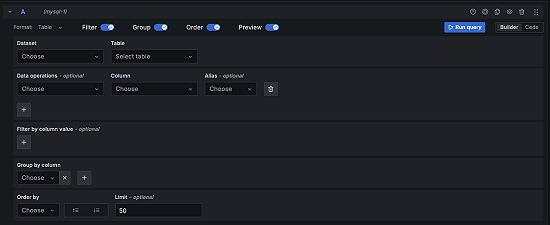 MySQL query editor | Grafana documentation