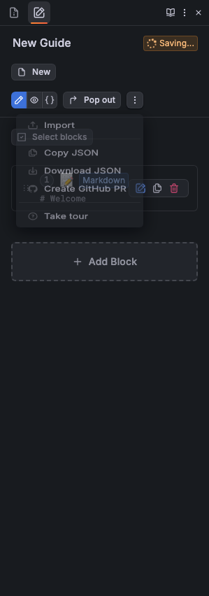 More actions menu