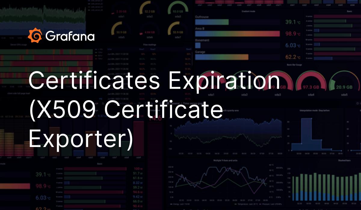 Certificates Expiration (X509 Certificate Exporter) Grafana Labs