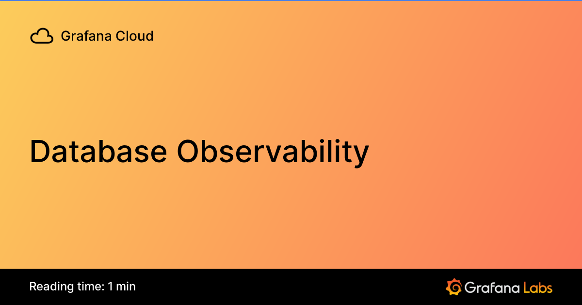 Database Observability | Database Observability documentation