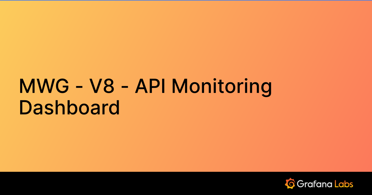 MWG - V8 - API Monitoring Dashboard | Grafana Labs