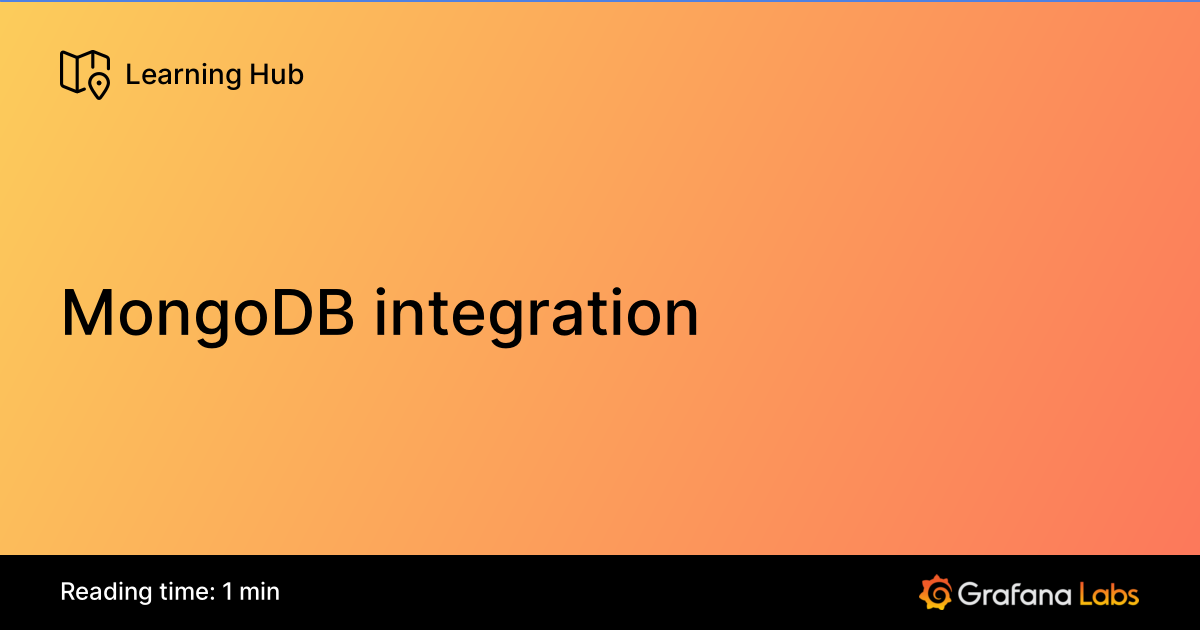 MongoDB integration | Grafana Labs
