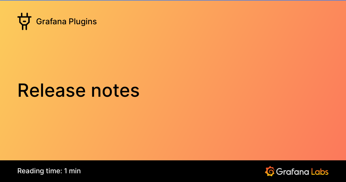 Release notes | Grafana Plugins documentation