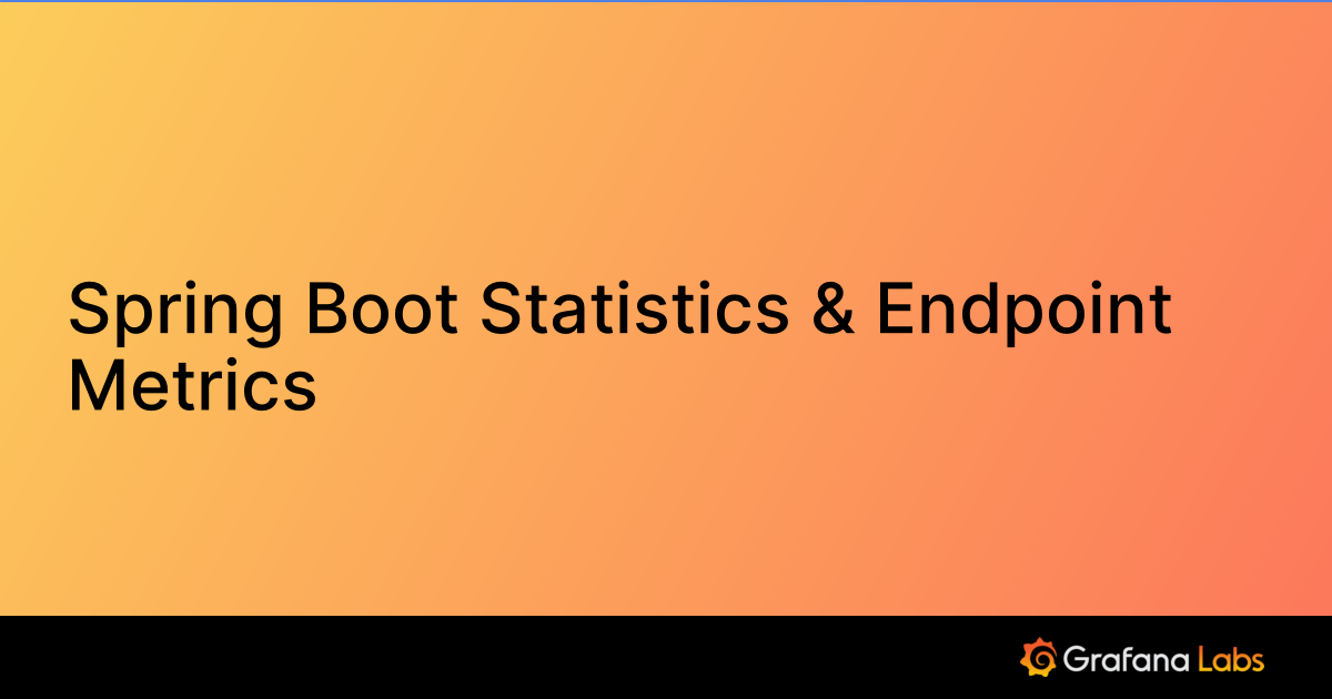 Spring Boot Statistics & Endpoint Metrics | Grafana Labs