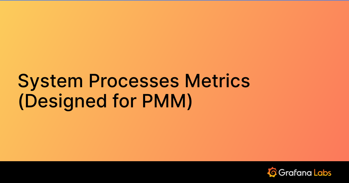 System Processes Metrics (Designed for PMM) | Grafana Labs