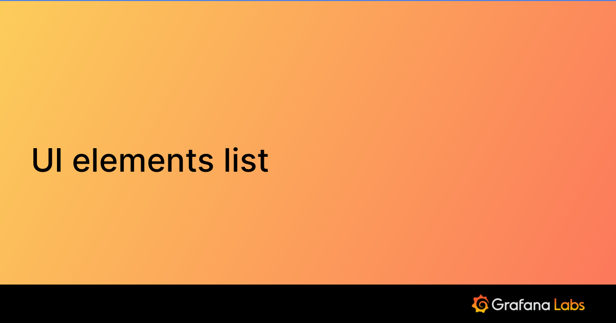 UI elements list | Writers' Toolkit documentation