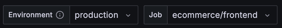Screenshot of a job label filter