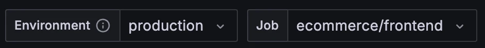 Screenshot of a job label filter