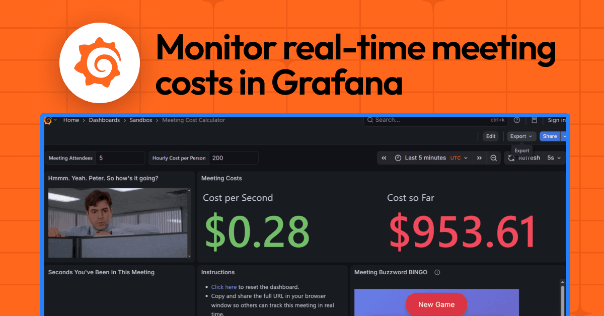 Show me the (meeting) money: How to monitor the real-time costs of a meeting in Grafana