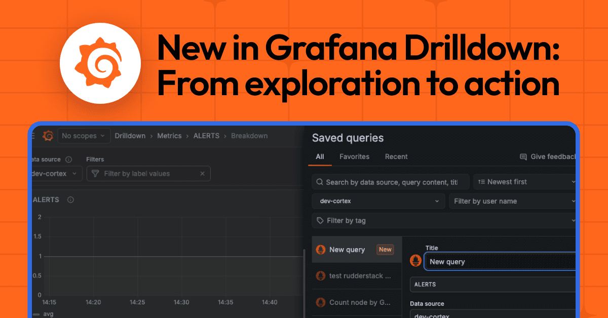 Quickly go from exploration to action with new one-click integrations in Grafana Drilldown