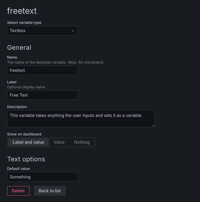 A screenshot of a textbox variable.