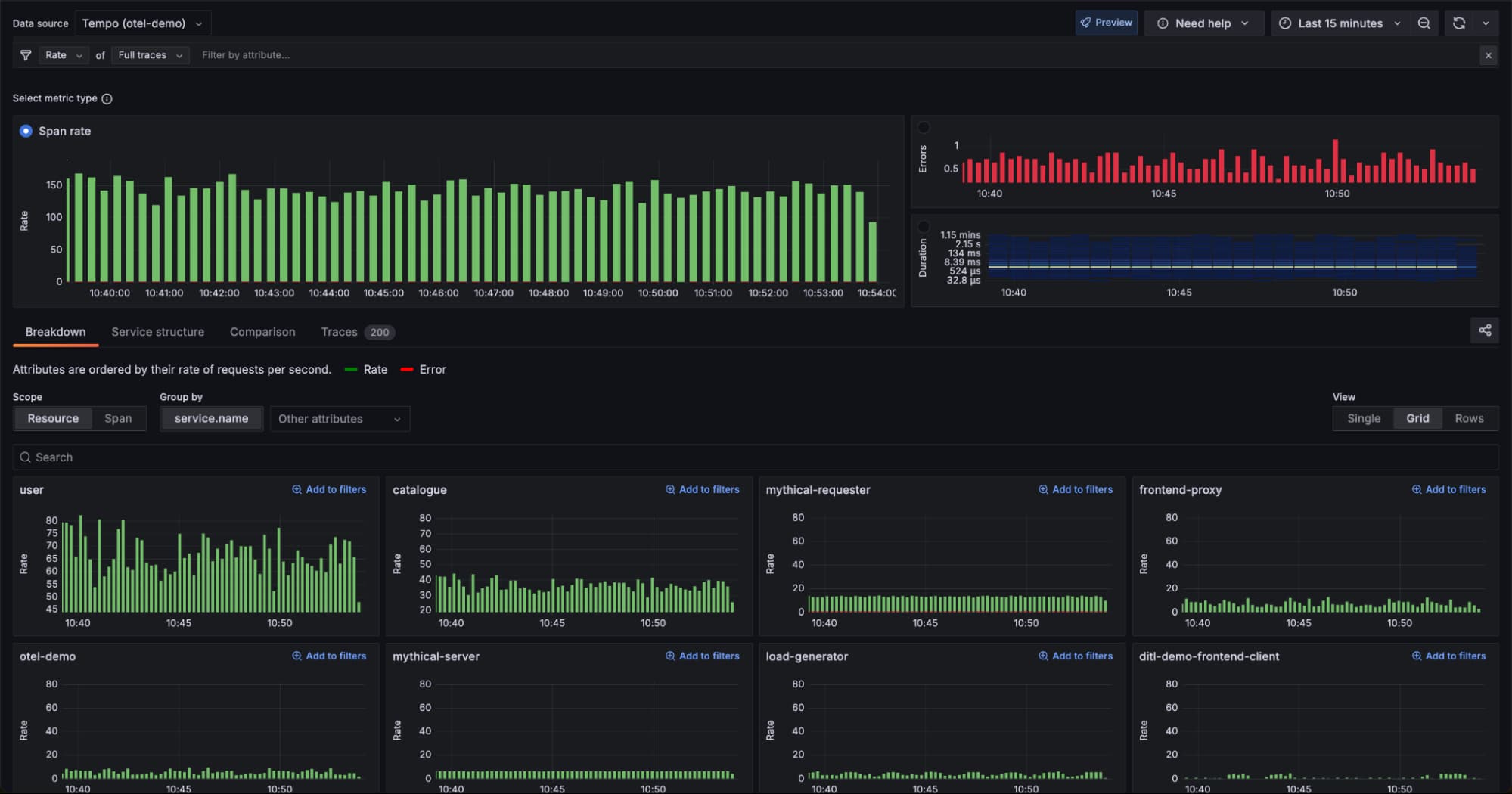 Explore Traces UI