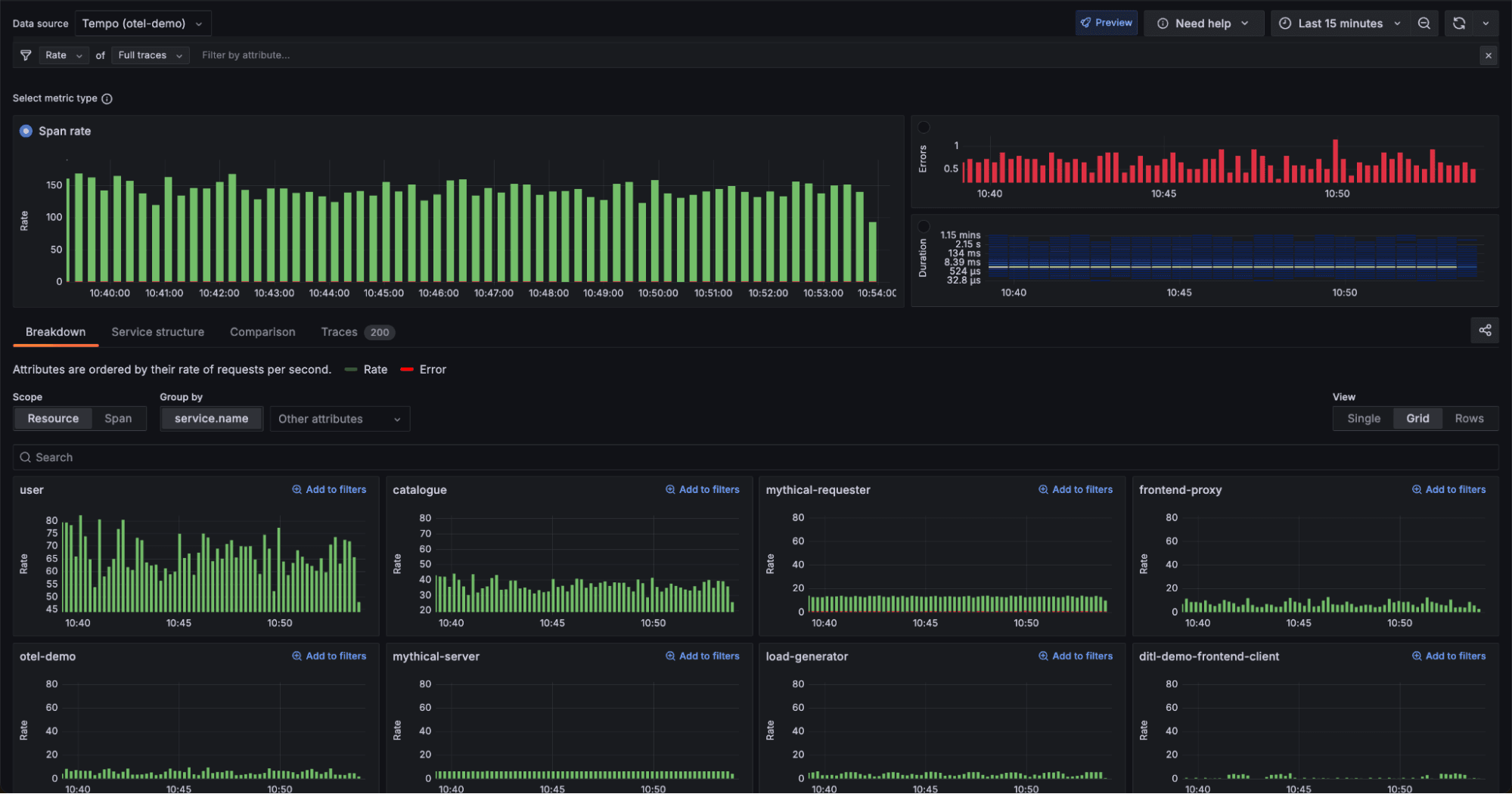 Explore Traces UI