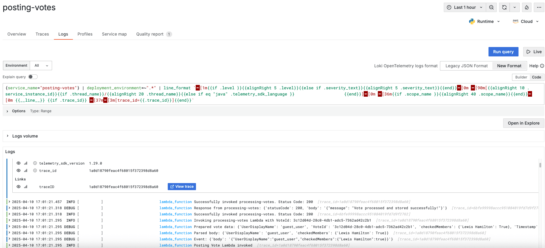 Posting-votes logs