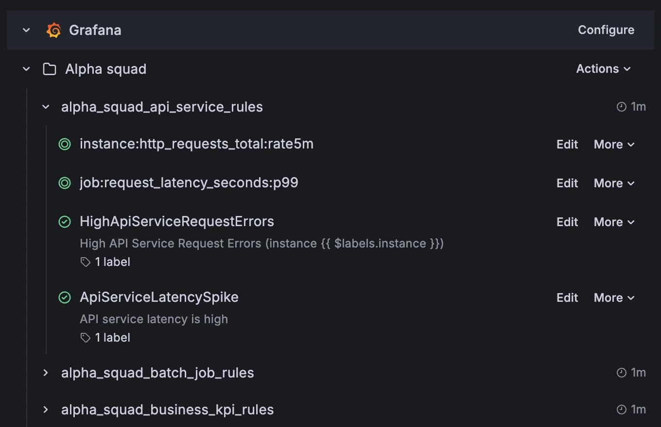 A screenshot of the new grouped view