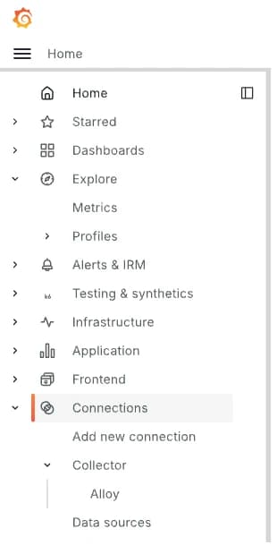 Connections menu