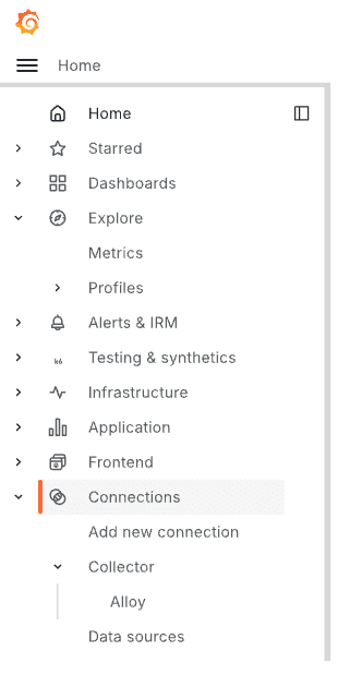 Connections menu