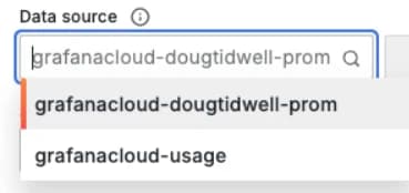 Data source dropdown
