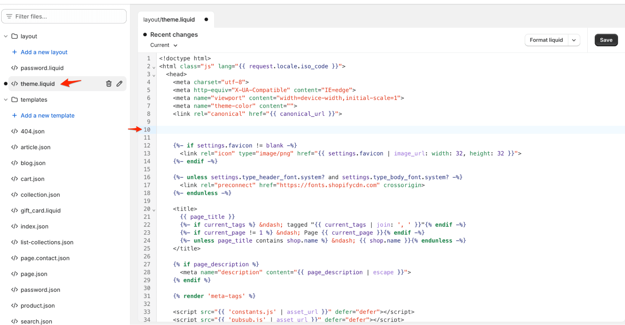 A screenshot of a theme liquid file.