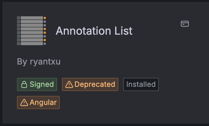 AngularJS deprecation notice in Plugins page in Grafana