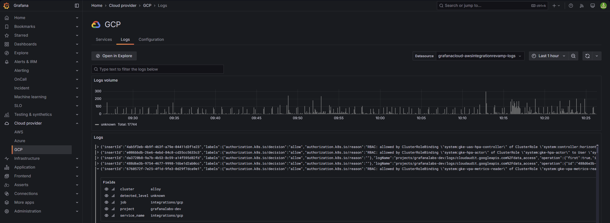 Log monitoring in Google Cloud Observability
