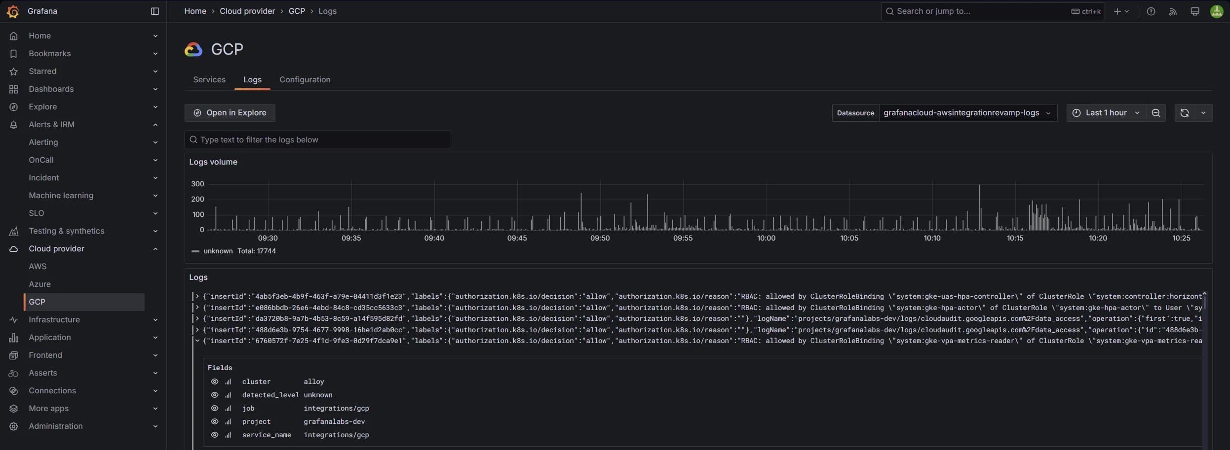 Log monitoring in Google Cloud Observability