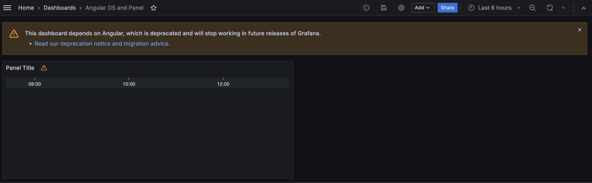 AngularJS deprecation banner in dashboard