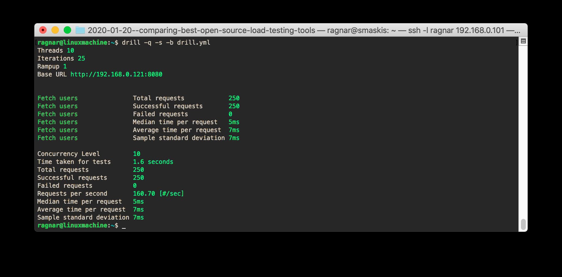 Drill runtime screenshot