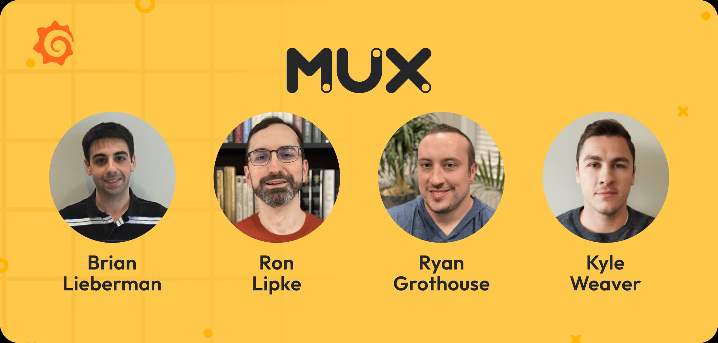 Head shots of the four interviewees from Mux
