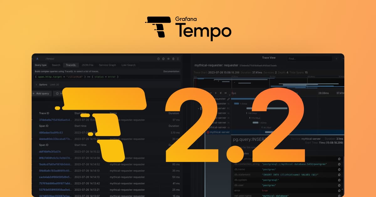 Grafana Tempo 2.2 release: TraceQL structural operators are here!