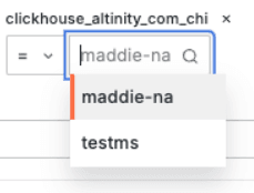 The list of values for a particular label