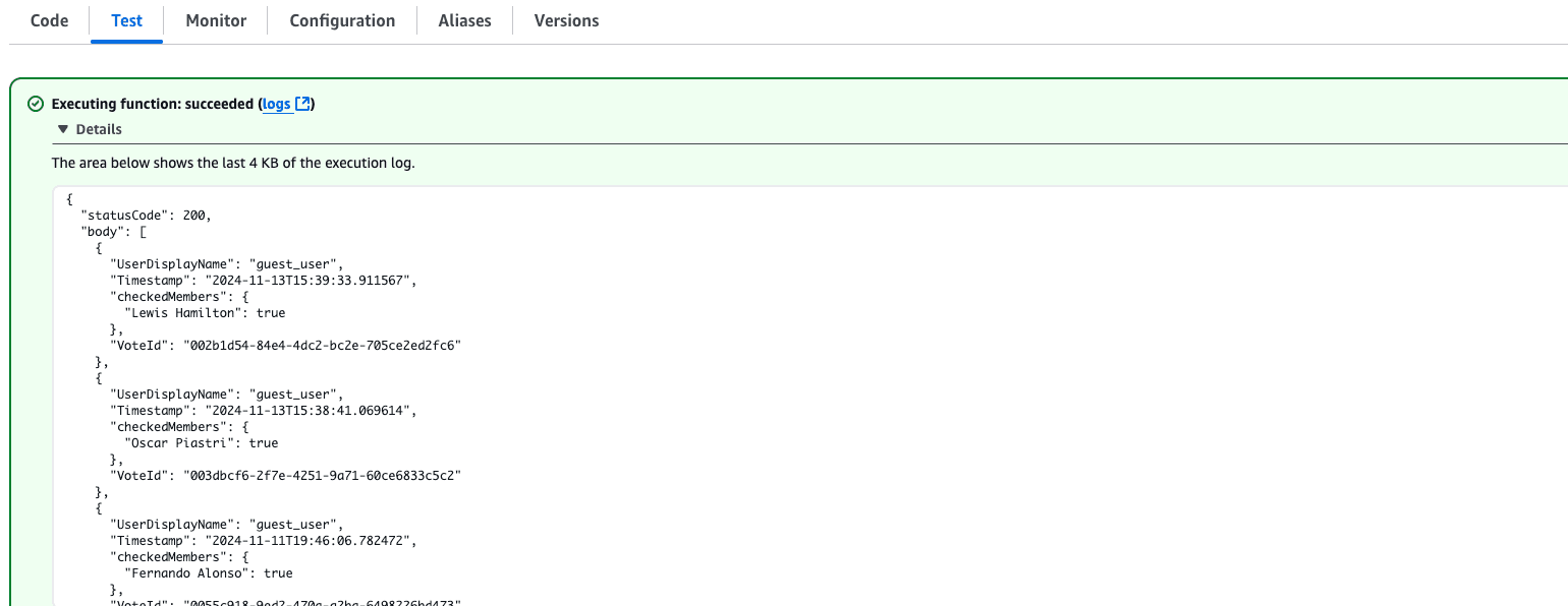 Results from Getting-Votes