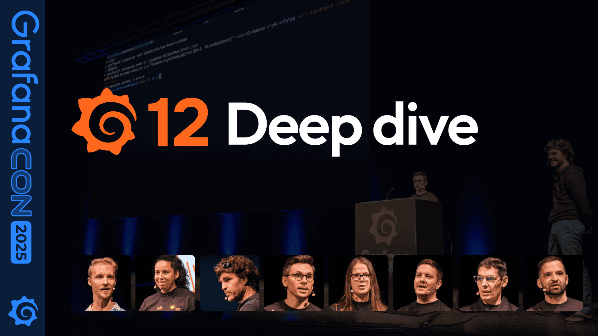 The session card for the Grafana 12 deep dive talk.