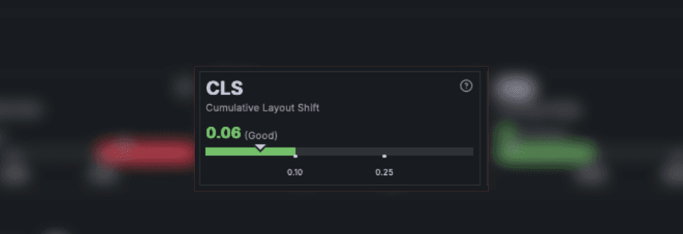 A screenshot of the CLS metric in Frontend Observability