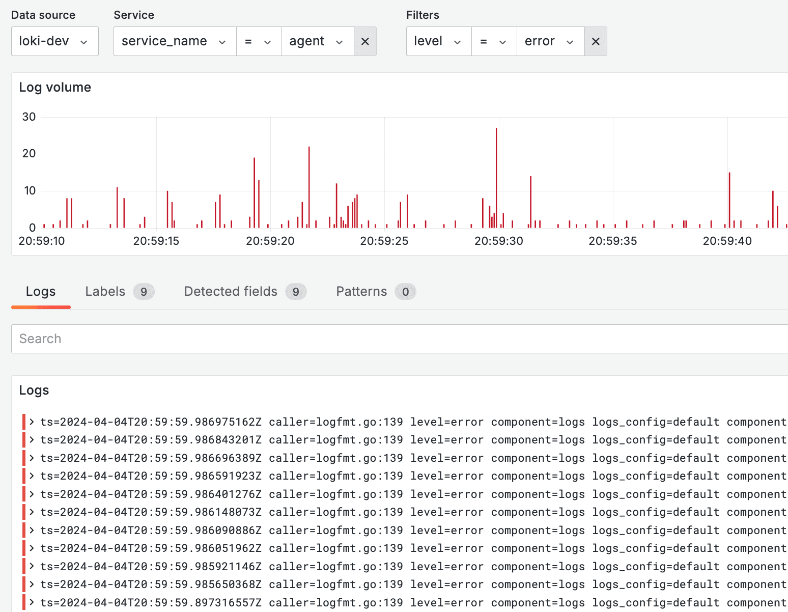 A curated view of log lines