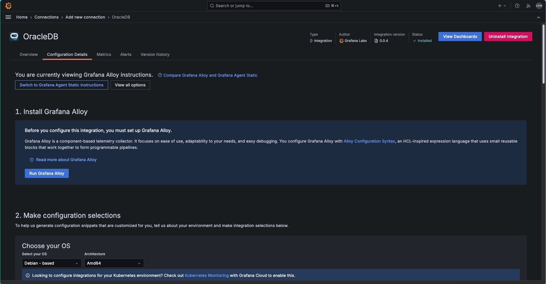 Add new connection menu