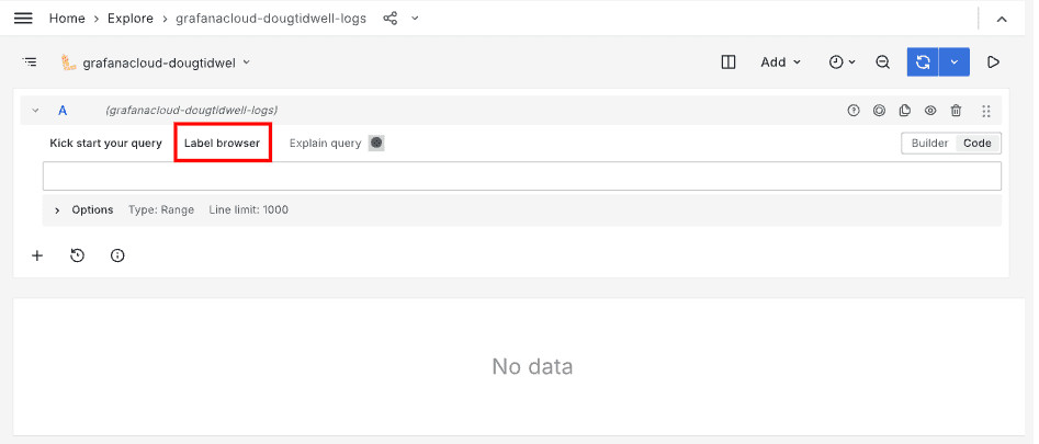 The Loki data source explorer