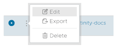 The Edit Environment menu