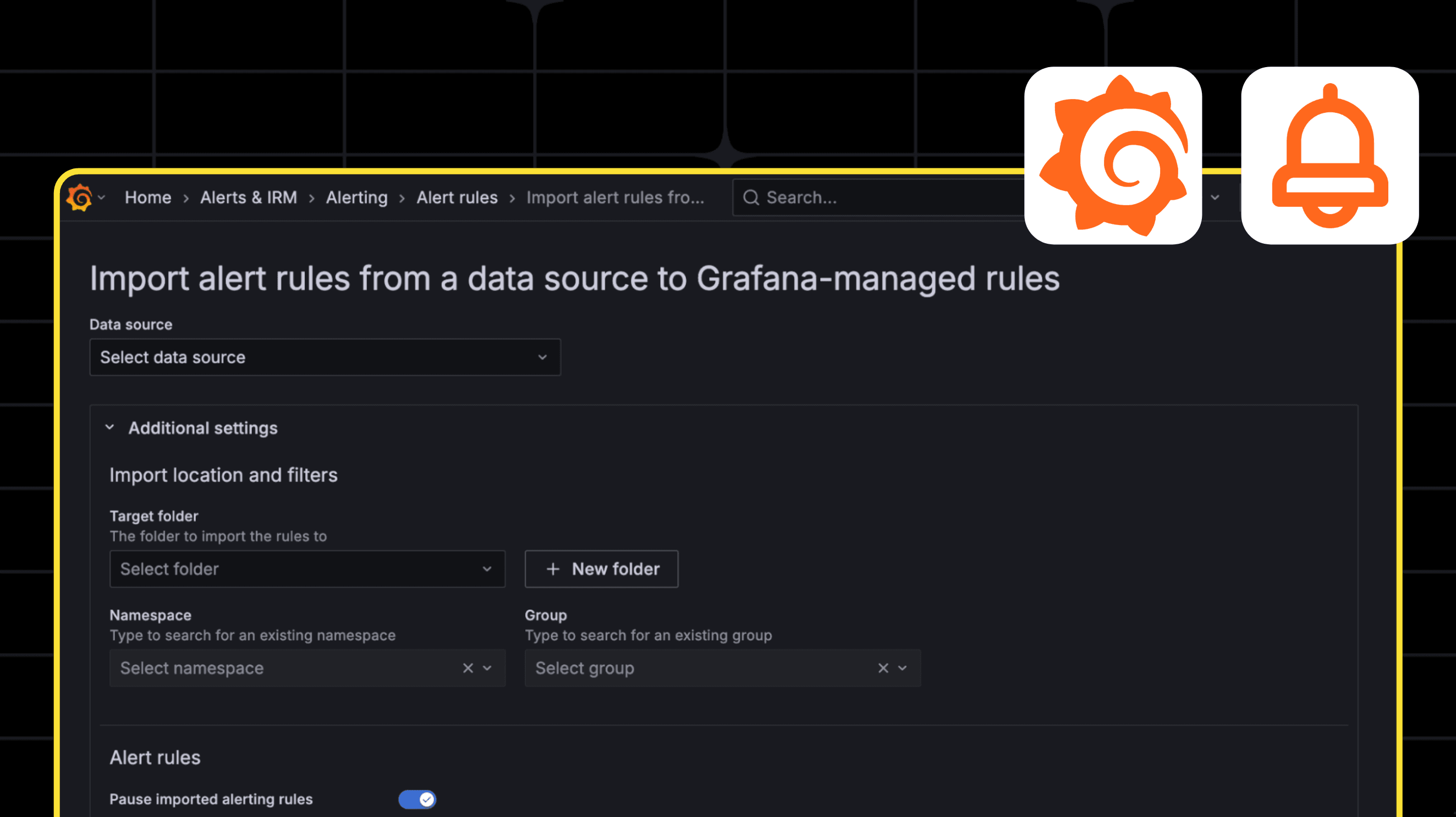 How to import Prometheus-style alerts and recording rules to Grafana-managed alerts and recording rules