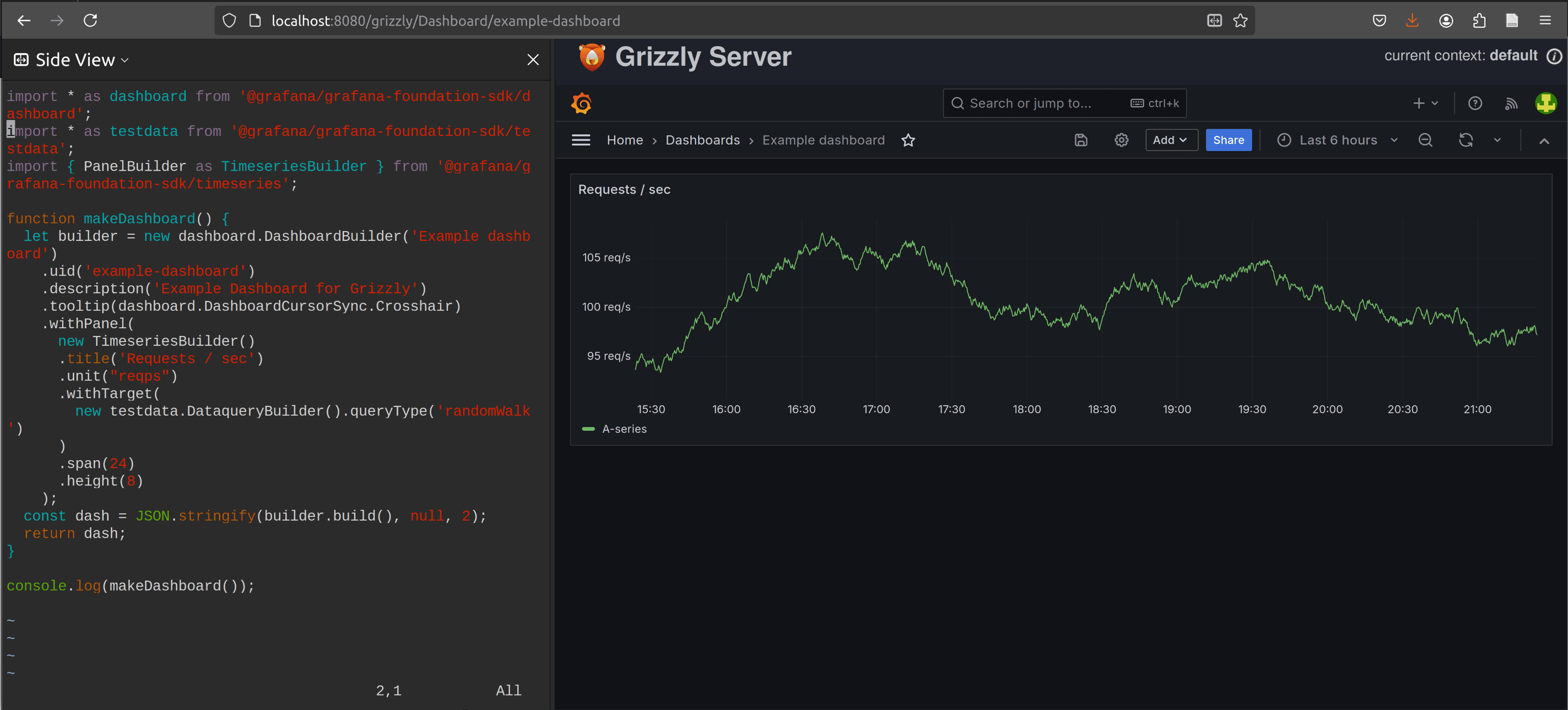 Edit your Git-based Grafana dashboards locally