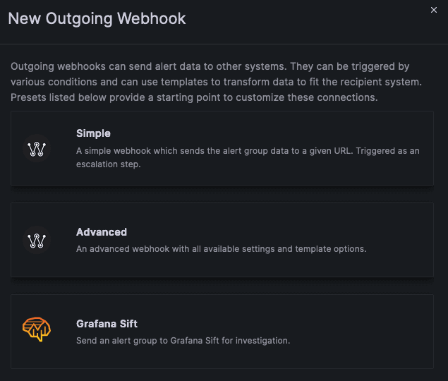 New outgoing webhook options, including Sift