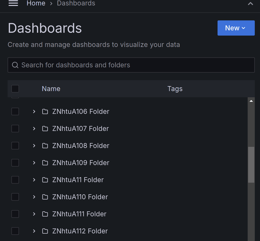 dashboard selector UI