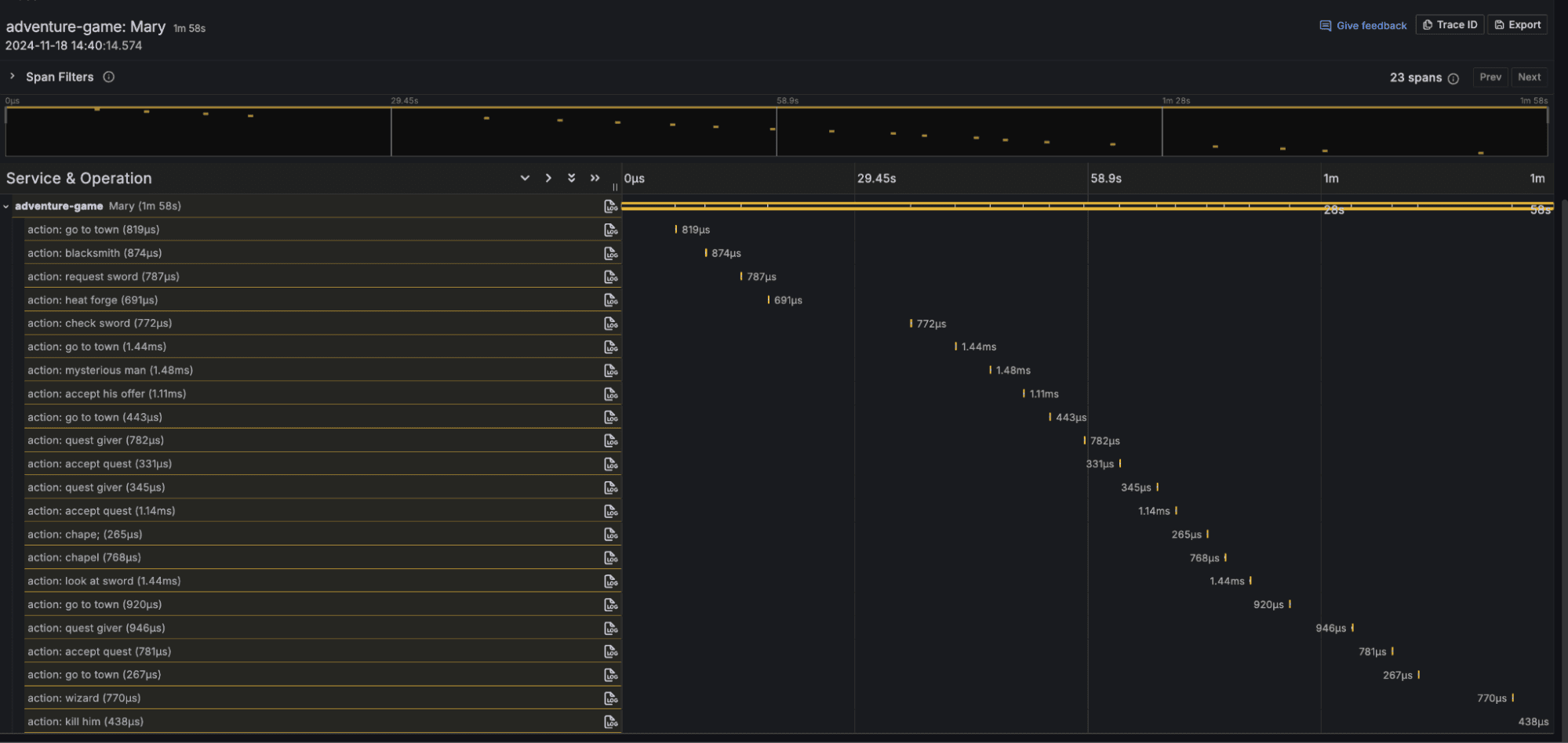 A screenshot of traces.