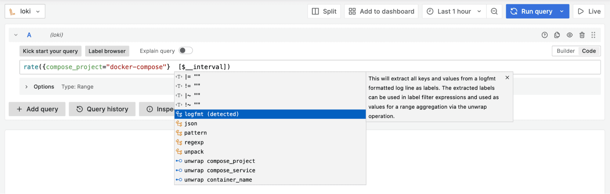 A screenshot of the improved autocomplete feature.