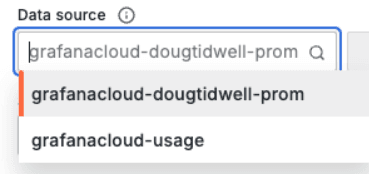 Data source dropdown