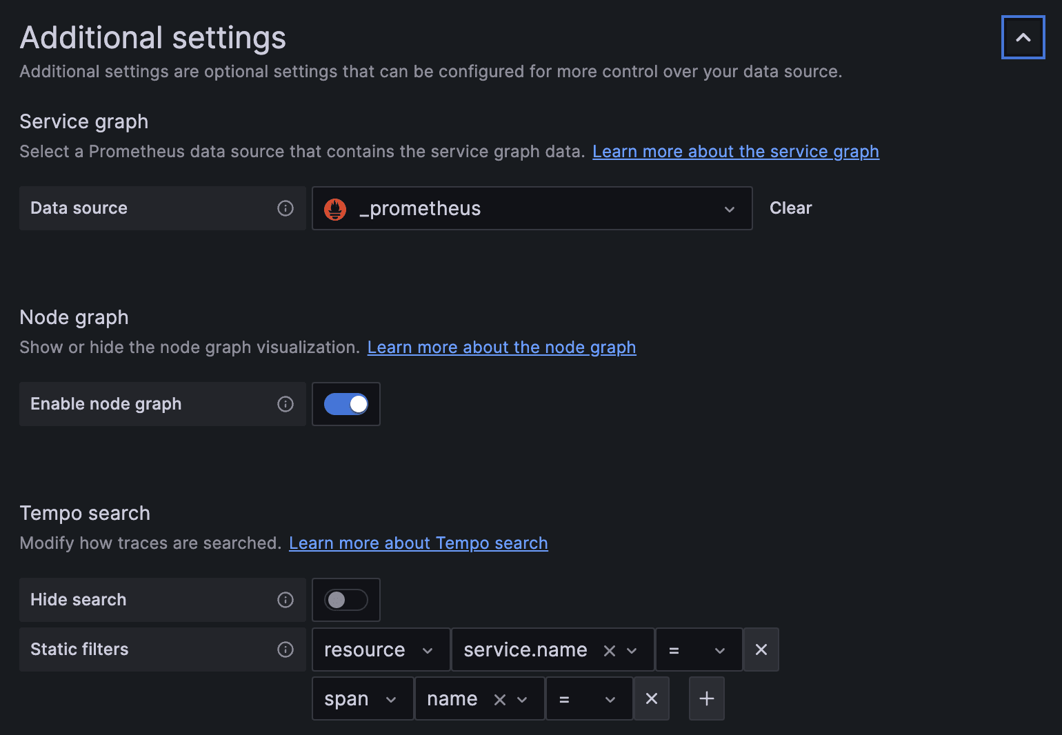 The additional settings page now includes additional text about the various features, as well as links for additional information.