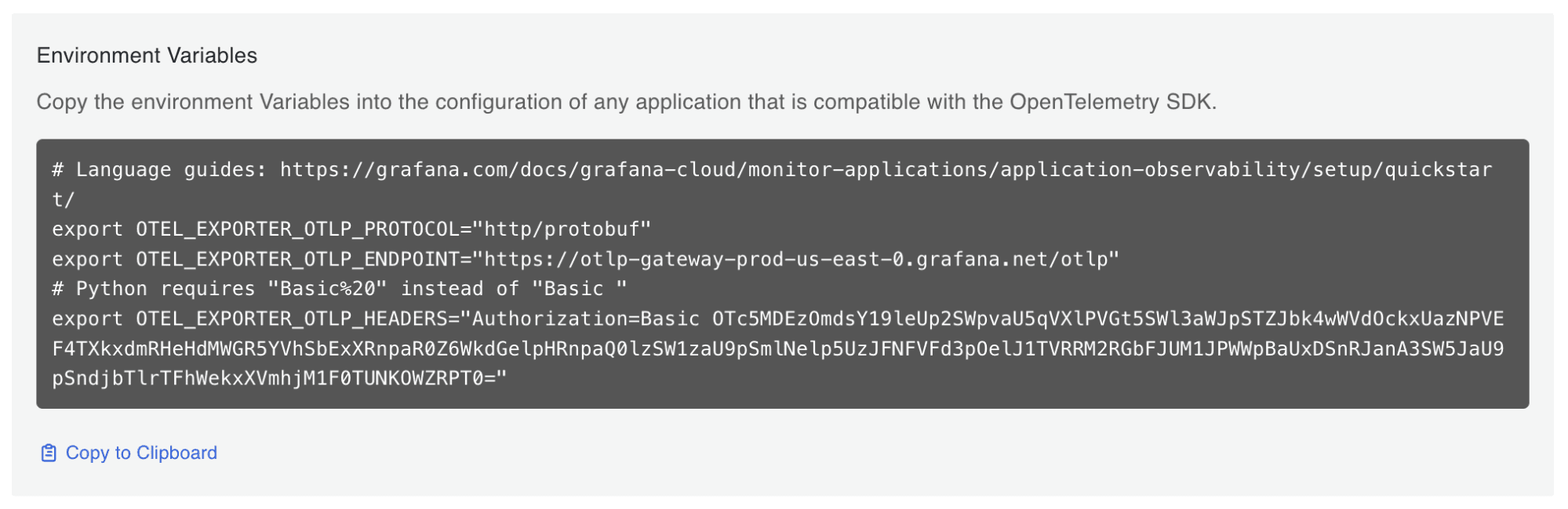 Environment variables