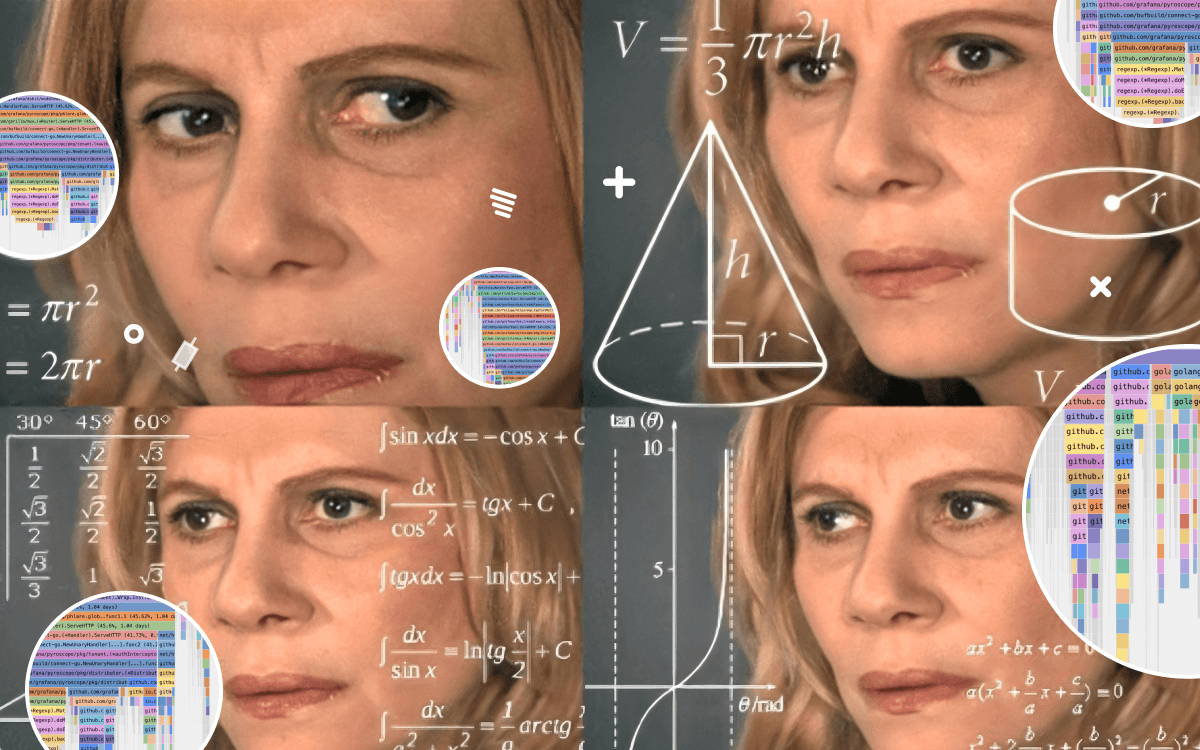 A popular meme of a woman concentrating.