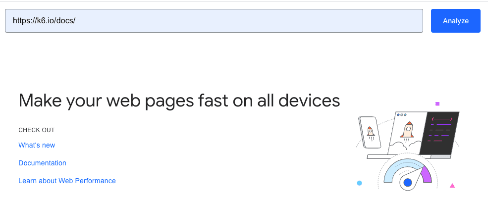 Run Lighthouse with PageSpeed Insights